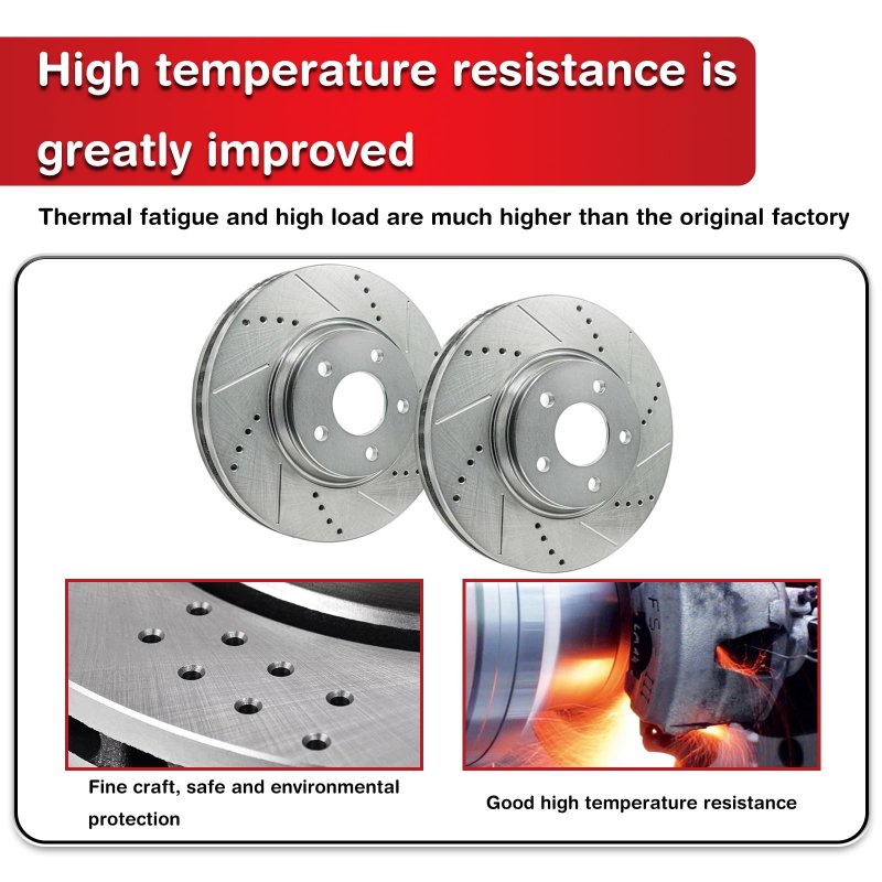 Front And Rear Drill Slot Brake Rotors With Ceramic Pads Replacement For Nissan Altima 2007-2013