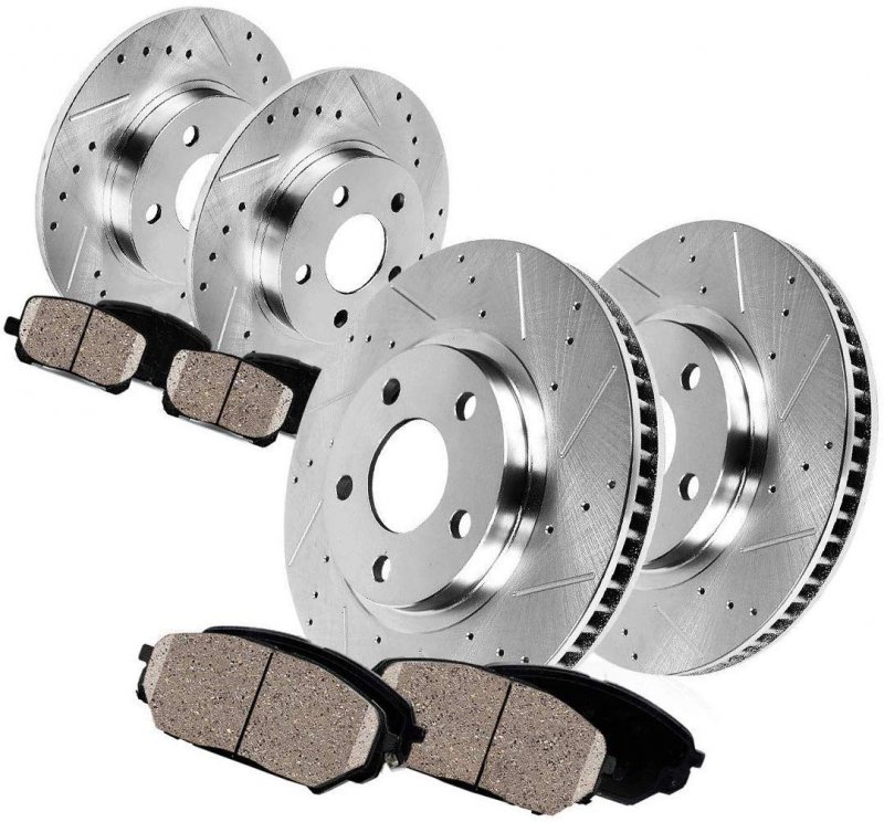 Front And Rear Drill Slot Brake Rotors With Ceramic Pads Replacement For Nissan Altima 2007-2013