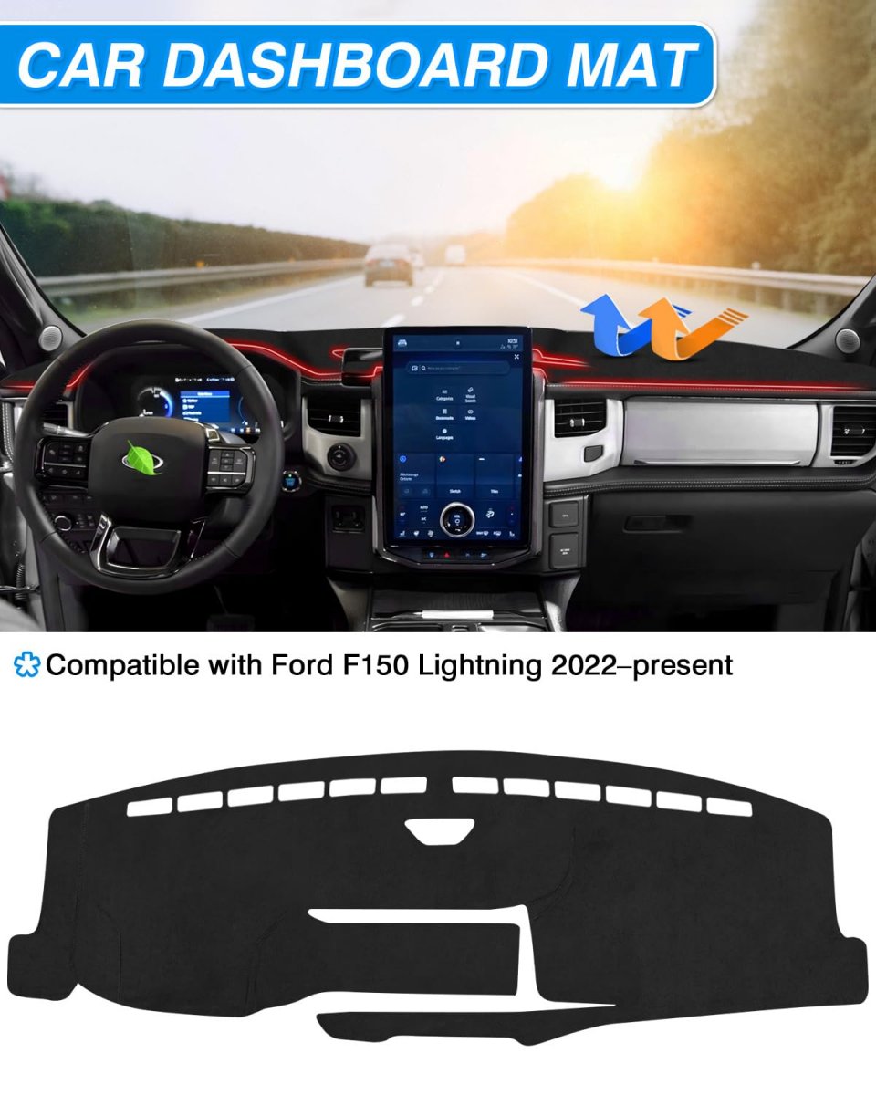 Cartist Dash Cover Custom Fit For Ford F-150 F150 Lightning 2022 2023 2024 Accessories Dashboard Mat Non-slip Pad Carpet