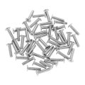 M6-1 X 25mm 100pcs Flat Round Head Screws 304 Stainless Steel Phillips Drive Machine Hardware Fastener For Furniture Connection 