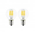 2 Pack E17 S11 Led Light Bulbs 4w 40 Watt Equivalent Mini Globe Natural White 4000k 400 Lumen Non Dimmable For Desk Lamp