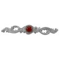Vicenza Designs Kb1148 Liscio Carnelian Small Round Stone Insert With Backplate Knob Satin Nickel 