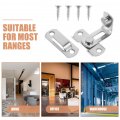 Uonlytech 2pcs Door Locks Safety Hasp Latches Stainless Steel Clasp 90 Degree