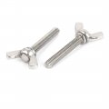 Uxcell Metric M6 1mm Pitch 304 Stainless Steel Butterfly Wing Nut Screw 5pcs