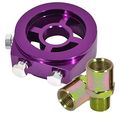 Universal Jdm Anodized Purple M20 X 1 5 Aluminum Oil Gauge Filter Adapter Sandwich Plate Set 