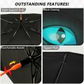 Oarencol Fantasy Scary Laugh Cat Black Windshield Sun Shade Umbrella Cheshire Halloween Foldable Car Front Window Sunshade