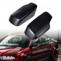Pair Door Rearview Mirror Cover Cap Carbon Fiber Replacement For Bmw E46 325i 330i 330xi 1998-2005