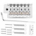 Vibrato Bridge- Guitar Tremolo System With Roller Single Locking Bridge Tailpiece For S T Silver 