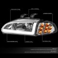 Auto Dynasty Led Drl Chrome Housing Clear Corner Headlight Lamps Tool Kit Compatible With Honda Civic 2 3dr 92-95