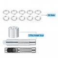 Uxcell Grommet Tool Kit 50 Sets 9 16 Copper Grommets Eyelets With 3pcs Install Tools 14mm Inside Dia Silver Tone