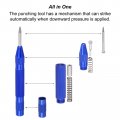 Uxcell Automatic Center Punch 5-inch Spring-loaded Hole Puncher Marker Hand Tool Adjustable Blue For Wood Metal Plastic 2pcs