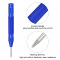 Uxcell Automatic Center Punch 5-inch Spring-loaded Hole Puncher Marker Hand Tool Adjustable Blue For Wood Metal Plastic 2pcs