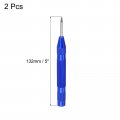 Uxcell Automatic Center Punch 5-inch Spring-loaded Hole Puncher Marker Hand Tool Adjustable Blue For Wood Metal Plastic 2pcs