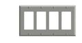 Leviton 80412-gy 4-gang Decora Gfci Device Wallplate Standard Size Thermoset Mount Gray 