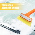Uxcell Ice Scraper Silicone 13in Length Snow Remover For Cars Windshield Window Frost Removal Brush Tool No Scratch Car Truck