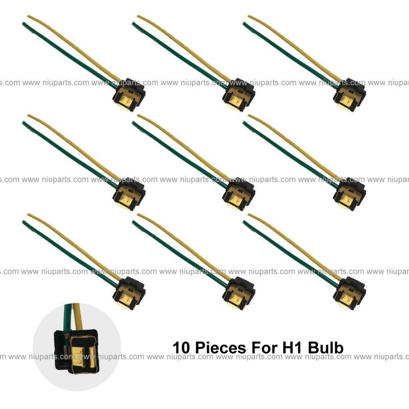 10pcs 2 Wire Pin Female Universal Harness For H1 Bulb Connector Pigtail Plug