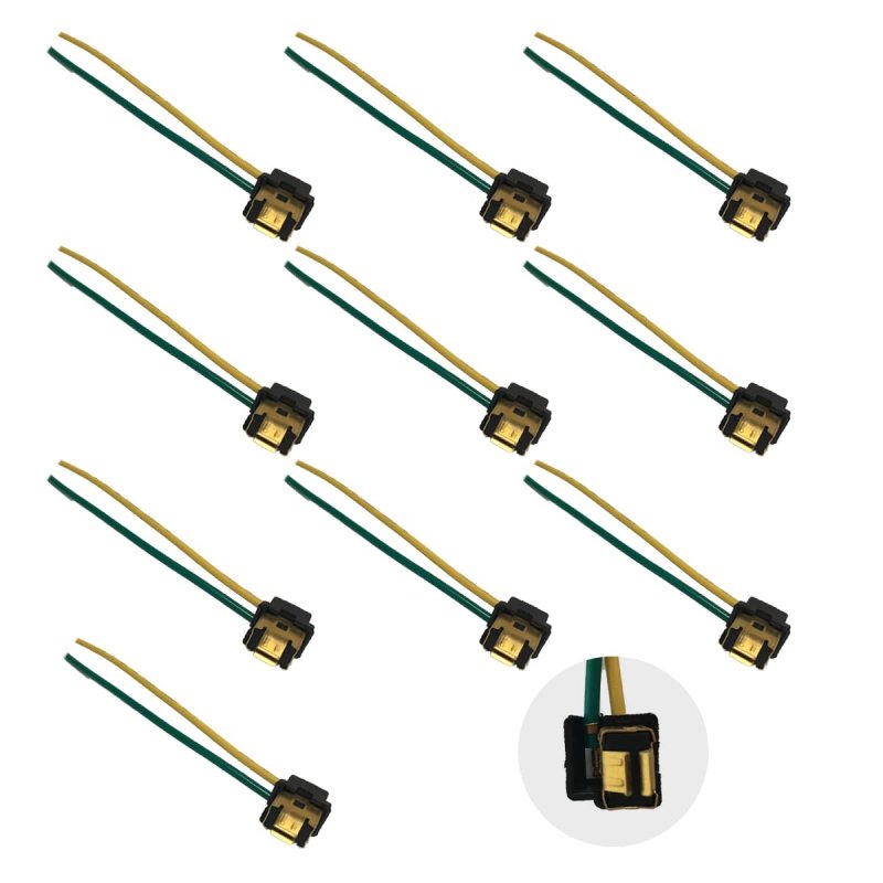 10pcs 2 Wire Pin Female Universal Harness For H1 Bulb Connector Pigtail Plug