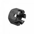 Uxcell M20x2mm Hexagon Slotted Nut Grade 4 8 Carbon Steel Hex Castle Nuts Black 2pcs