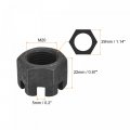 Uxcell M20x2mm Hexagon Slotted Nut Grade 4 8 Carbon Steel Hex Castle Nuts Black 2pcs