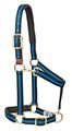 Weaver Leather Padded Breakaway Adjustable Chin And Throat Snap Halter 1 Average Horse Or Yearling Draft Blue Striped 