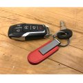 Dodge Durango Red Pu Leather Strap Gunmetal Black Metal Bar Key Chain Official Licensed 