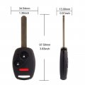 Ocpty 2x Uncut Keyless Entry Remote Control Key Fob Transmitter Replacement For 03-2007 Honda Accord 05-2006 Cr-v 2010 Element