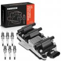 A-premium 1x Ignition Coil Pack And 6x Iridium Spark Plugs Compatible With Volkswagen Passat 1998-2005 Audi A4 1999-2001