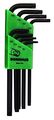 Bondhus 32434 Set Of 8 Tamper Resistant Star L-wrenches Long Length Sizes Tr9-tr40 