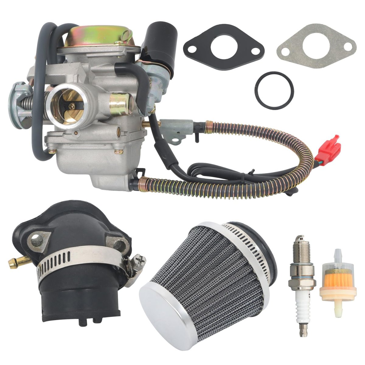 24mm Motorcycle Carburetor Kit Pd24j For 4 Stroke Gy6 125cc 150cc 152qmi 157qmj Aluminum Replacement Set
