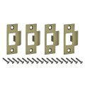 4pcs Door Strike Plate 70mm X 40 3mm Stainless Steel Latch Deadbolt Replacement Lock For Frame Jamb Reinforcement Bronze 