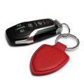 Lincoln Black Label Red Shield Shape Genuine Leather Key Chain Official Licensed Accessory 2 25 In X 1 75 