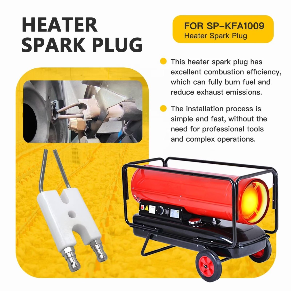 2x Sp-kfa1009 Spark Plug Replacement For Portable Heaters Models Rmc-kfa125tdgp1 Rmc-kfa125tl Rmc-kfa125tl1 Rmc-kfa125tpf