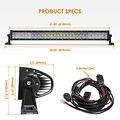 Auxbeam 32 Led Light Bar 180w Off Road Drivings Work Cree Chips Spot Flood Fog Lamp 5d Lens With Wiring Harness For Car Jeep 