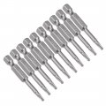 Uxcell 10 Pcs 1 4 Hex Shank T10 Magnetic Security Torx Screwdriver Bits 50mm Length
