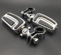 Hongk- Chrome Airflow Arrow Foot Rest Pegs With 1 And 4 Mounting Bracket Compatible Gl1800 Gl1500 Gl1100 Gl1200 Vt750 Shadow
