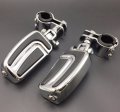 Hongk- Chrome Airflow Arrow Foot Rest Pegs With 1 And 4 Mounting Bracket Compatible Gl1800 Gl1500 Gl1100 Gl1200 Vt750 Shadow