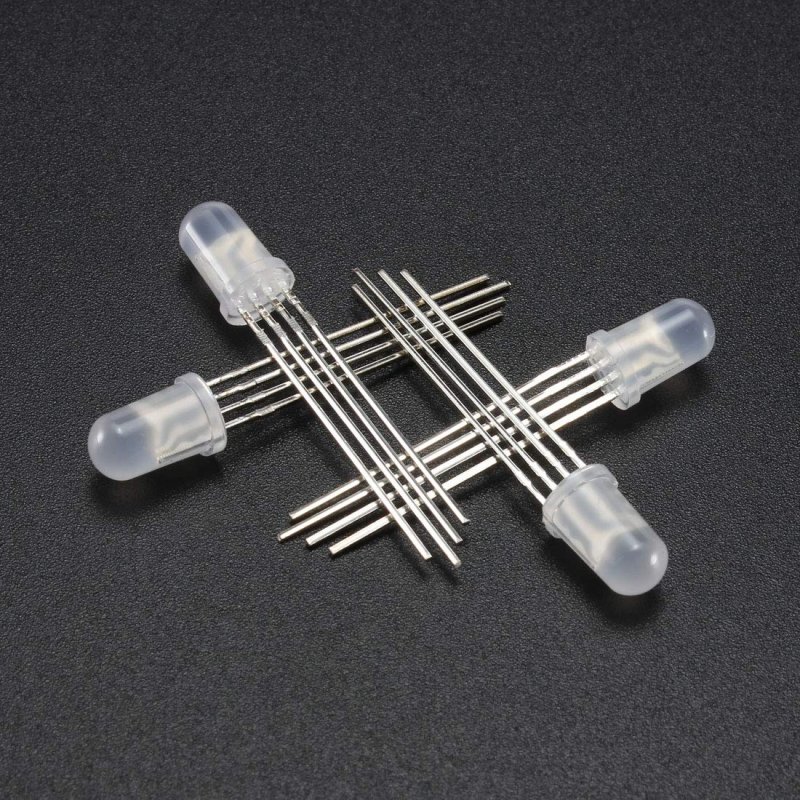 50 Pcs 5mm Rgb Led Diode Lights Tricolor Multicolor Red Green Blue 4 Pin Common Cathode Lighting Electronics Components Light