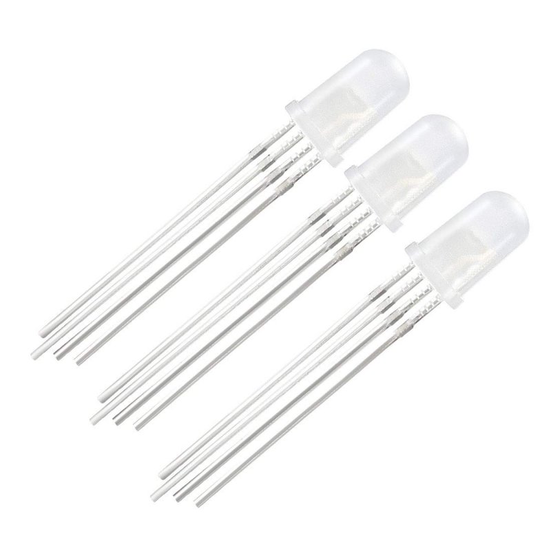 50 Pcs 5mm Rgb Led Diode Lights Tricolor Multicolor Red Green Blue 4 Pin Common Cathode Lighting Electronics Components Light