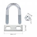 Uxcell Round U-bolt 1 Set 0 87 22mm Inner Width 56mm Length Steel M8 With Nut Plate