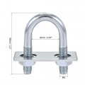 Uxcell Round U-bolt 1 Set 0 87 22mm Inner Width 56mm Length Steel M8 With Nut Plate
