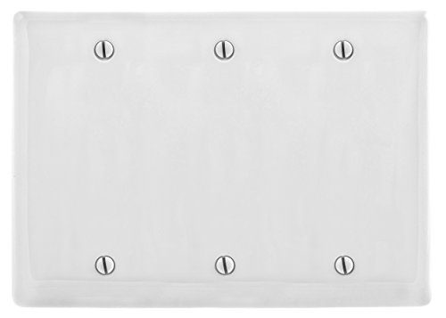 Bryant Electric Np33w Nylon Standard Size 3-gang 3-blank Box Mount Wallplate White