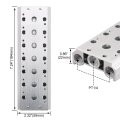 Baomain 7 Space 1 4 Pt Thread Mainfold Base Socket Work For 4v210 Pneumatic Solenoid Valve