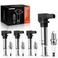 A-premium Set Of 8 Ignition Coil Pack And Iridium Spark Plugs Compatible With Audi A3 2009-2010 2012-2012 1 4l