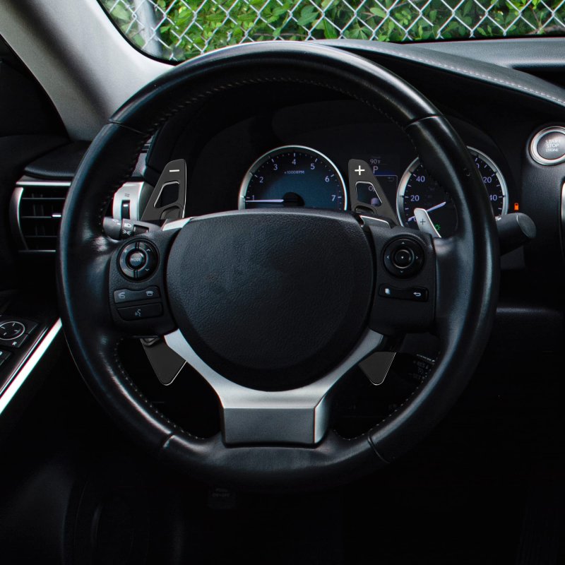 1 Pair Black Steering Wheel Shift Paddle Shifter Aluminum Alloy Extend Cover For Lexus Is300h Is350 Is250 Is300 Is200t Nx300