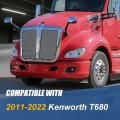 Auto Dynasty Full Led Projector Front Bumper Driving Fog Light Lamps Compatible With Kenworth T680 2011-2022 Driver And