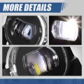 Auto Dynasty Full Led Projector Front Bumper Driving Fog Light Lamps Compatible With Kenworth T680 2011-2022 Driver And