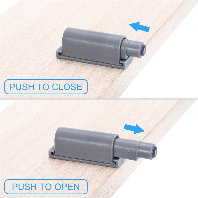 D3 Non-magnetic Push Latches 10pcs To Open Door Latch Touch For Wardrobe Cupboard Drawers Grey