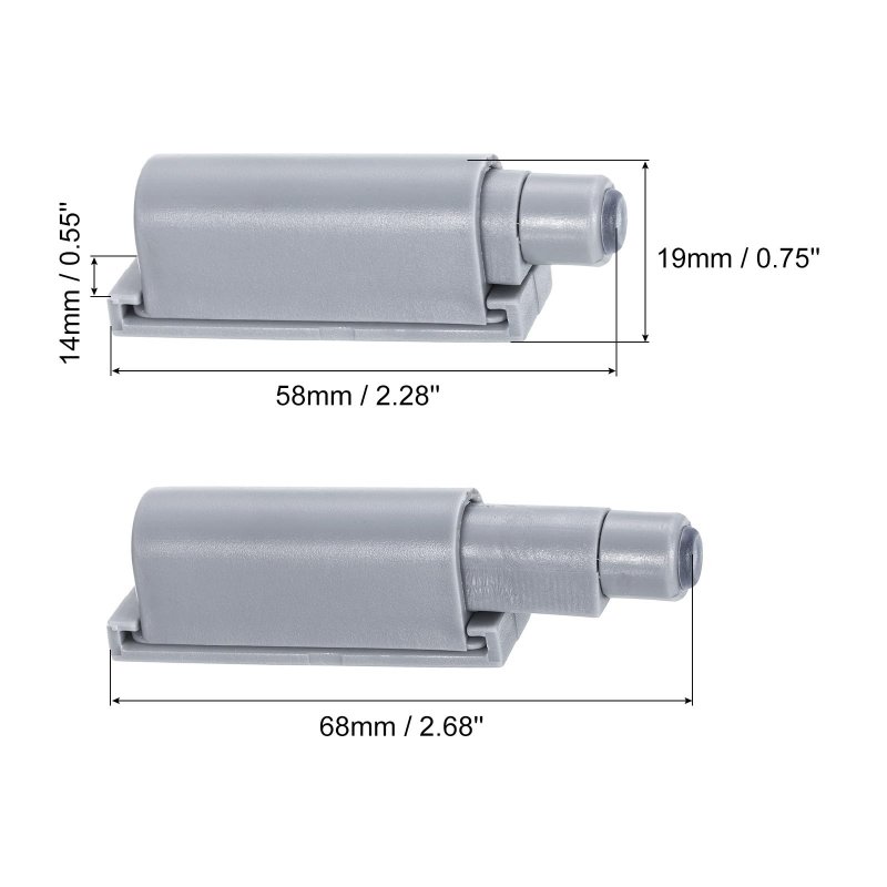D3 Non-magnetic Push Latches 10pcs To Open Door Latch Touch For Wardrobe Cupboard Drawers Grey
