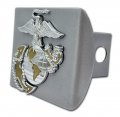 Marines Premium Gold Anchor Brushed Metal Hitch Cover