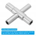 Patikil 4 Way Sillcock Key Universal Cross Faucet Valve Tool With Triangle Spanner For Spigots Handle Gas Electric Elevator